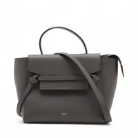 セリーヌ ベルトバッグマイクロ レザー 2WAYハンドバッグ グレー