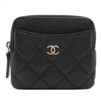 シャネル マトラッセ キャビアスキン フラグメントケース ブラック