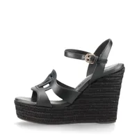 ヴィトン 23年 レザー サンダル 36 レディース ブラック LW0223 LV