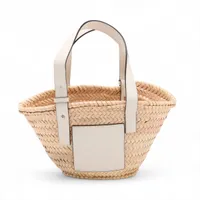 ロエベ ビーハイブ バスケットバッグ ラフィア×レザー カゴバッグ