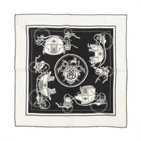 エルメス カレ45 Neige d' Antan 去年の雪 スカーフ シルク ブルー