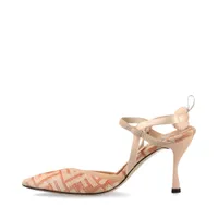 フェンディ ズッカ ファブリック ストラップパンプス 37 レディース