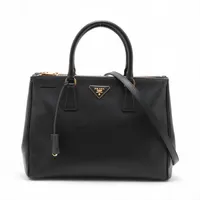 プラダ サフィアーノ ガレリア レザー 2WAYハンドバッグ パープル