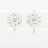 ヴァンクリーフ&アーペル フルーレット ラージ ダイヤ イヤリング 750(WG)×K18WG 総3.6g VCARA48300