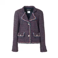 シャネル ココボタン 06P アクリル×ナイロン ジャケット 36 レディース