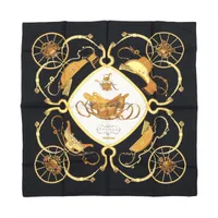 エルメス カレ90 LES TROPHEES トロフィー スカーフ シルク ホワイト