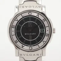 【超美品】ブルガリ ソロテンポ ST35S ブルガリ ソロテンポ ST35S SS SS QZ 黒文字盤 A4062804｜中古ブランド