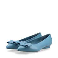 新品未使用　フェラガモ 6サイズ　VIVAフラット パンプス フェラガモ VIVA レザー フラットパンプス 6.5 レディース ブルー