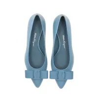 フェラガモ VIVA レザー フラットパンプス 6.5 レディース ブルー