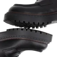 プラダ ダブルチョコレート 25SS レザー ローファー 7 メンズ ブラック