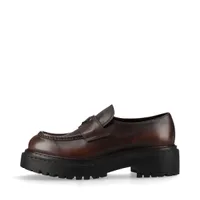 プラダ チョコレート ブラッシュドレザー ローファー 38.5 レディース