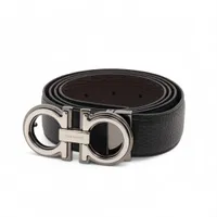 ✨美品✨フェラガモ ダブルガンチーニ 本革 ベルト シルバー金具 ユニセックス フェラガモ ダブルガンチーニ ベルト メタル×ラインストーン×レザー