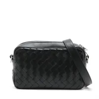 ボッテガヴェネタ イントレチャート レザー ショルダーバッグ ブラック