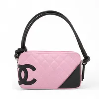 【23.5万→】シャネル ショルダーバッグ カンボン ラムスキン シルバー金具 CHANEL カンボン ショルダーバッグ ブラック ホワイト シルバー