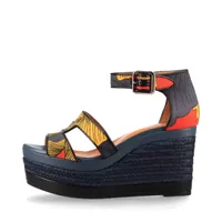 美品　エルメス　エルダ　35 エルメス エルダ レザー ウェッジソールサンダル 35 レディース