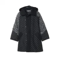 イッセイミヤケ ポリエステル 中綿コート 1 レディース ブラック