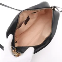 グッチ GGマーモント レザー チェーンショルダーバッグ ブラック