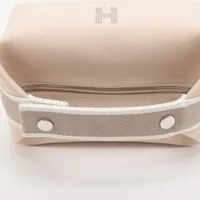 エルメス ブリッド ア ブラックPM キャンバス ベージュ シルバー金具