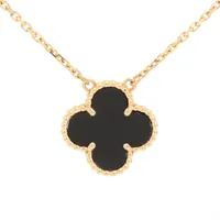 ヴァンクリーフ&アーペルヴィンテージアルハンブラオニキスネックレスYG ヴァンクリーフ&アーペル ヴィンテージアルハンブラ オニキス