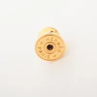 エルメス オランプ ピアス(両耳用) GP×革 ゴールド×ブラック GZ033335