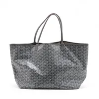 ゴヤール サンルイPM PVC×レザー トートバッグ シルバー A2578053