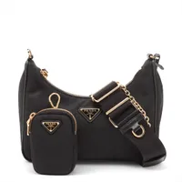 プラダ テスート ナイロン×レザー 2WAYボストンバッグ ブラック 暗証