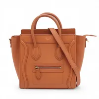 セリーヌ ラゲージ ナノショッパー レザー 2WAYハンドバッグ ピンク