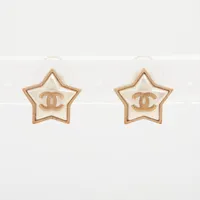 シャネル ココマーク スター A17B ピアス(両耳用) GP×フェイクパール