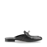 エルメス オズ レザー ミュール 38 レディース ダークネイビー ケリー