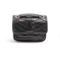 サンローラン ART607738 クロコ型押し マネークリップ ブラック