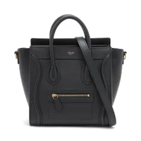 三連休限定値下⭐︎セリーヌ ラゲージ ナノショッパー レザー 2WAYハンドバッグ セリーヌ ラゲージ ナノショッパー レザー 2WAYハンドバッグ ブルー