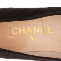 シャネル ココマーク スエード フラットパンプス 36.5 レディース