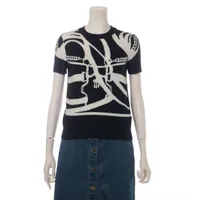 エルメス シェーヌダンクル 25年 カシミヤ 半袖ニット 34 レディース