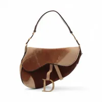 美品　希少　Christian Dior サドルバッグハラコ クリスチャンディオール サドルバッグ ハラコxスエード ショルダー