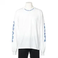 クロムハーツ CHプラス ロングTシャツ コットン L ホワイト×ブルー