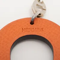 エルメス ホースシュー チャーム レザー×925 グレー×オレンジ A4069942