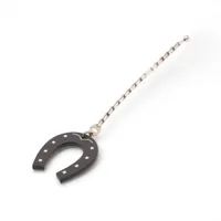 エルメス ホースシュー チャーム レザー×925 グレー×オレンジ A4069942