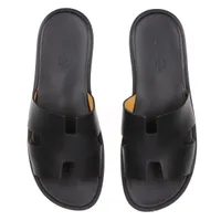 エルメス イズミール レザー サンダル 42 メンズ ブラック 社外リフト