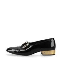 CHANEL ブラック パテントレザー ローファー シャネル ココマーク パテントレザー ローファー 36C レディース