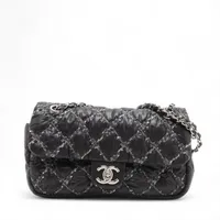 シャネル パリビザンス ナイロン シングルフラップ ダブルチェーン