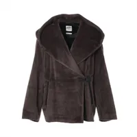 エルメス ウール×アルパカ ショートコート 38 レディース ブラウン