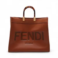 フェンディ セレリア カルラ レザー トートバッグ ピンク×グレー