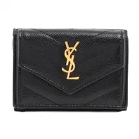 希少✨サンローラン マネークリップ 札入れ クロコ型押し ロゴ刻印 ブラック 新品に近い 箱袋付属 サンローラン マネークリップ クロコ型押し YSL