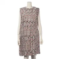 レオナール シルク ワンピース 44 レディース マルチカラー 脇シミ