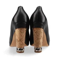 シャネル ココマーク レザー オープントゥパンプス 36 レディース