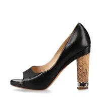 シャネル ココマーク レザー オープントゥパンプス 36 レディース