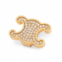 セリーヌ トリオンフ カチューシャ レザー×ファブリック ブラウン 千鳥