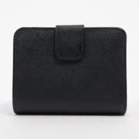 プラダ サフィアーノ 1ML018 レザー コンパクトウォレット ブラック