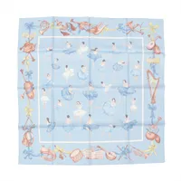 エルメス カレ45 Neige d' Antan 去年の雪 スカーフ シルク ブルー