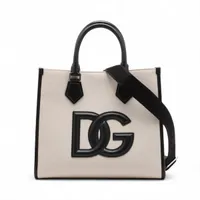 ドルチェ&ガッバーナ ロゴ キャンバスxレザー 2WAYハンドバッグ